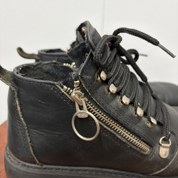 Vintage Harley-Davidson Black Leather Zip/Lace Women's Motorcycle Boots Size8.5 - Picture 5 of 10